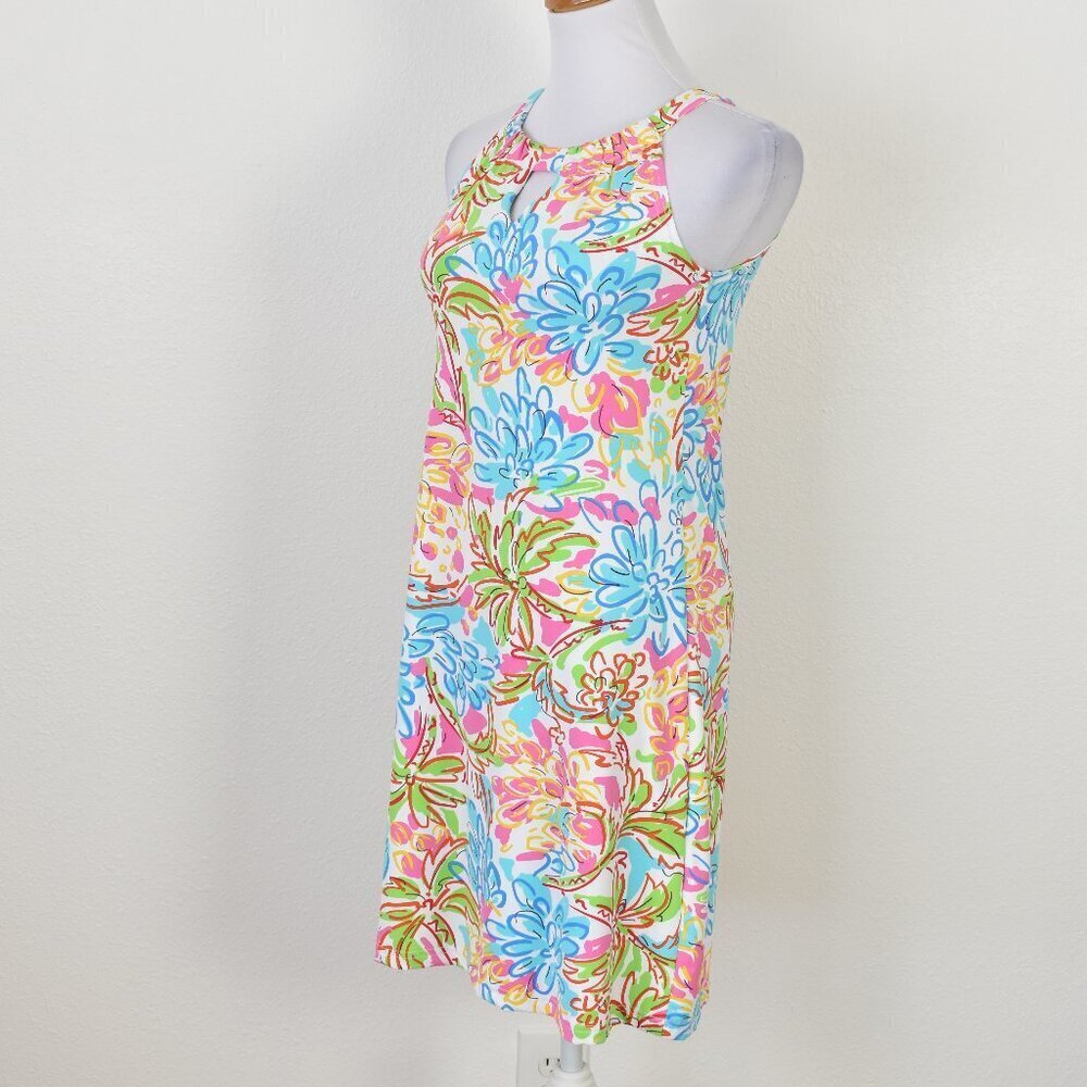 Barbara Gerwit Floral Nylon Halter Keyhole Dress - S - Picture 3 of 8